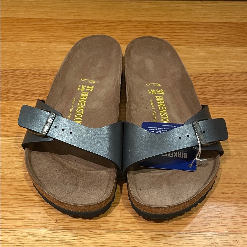 Birkenstock Madrid Dark Gray Sandals Size 37 NWT
